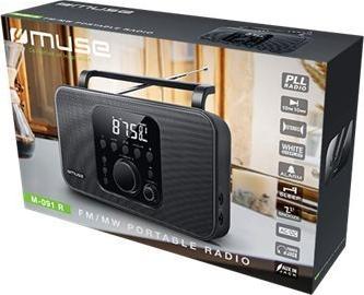 Image du produit Muse Radio M-091R Juodas, AUX in, fonction alarme (AM, FM)