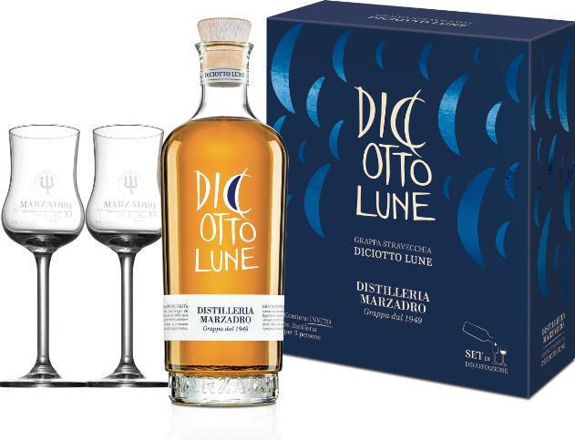 Actual product image Marzadro Gift set Grappa Le 18 Lune 0.5 l (1 x 50 cl)