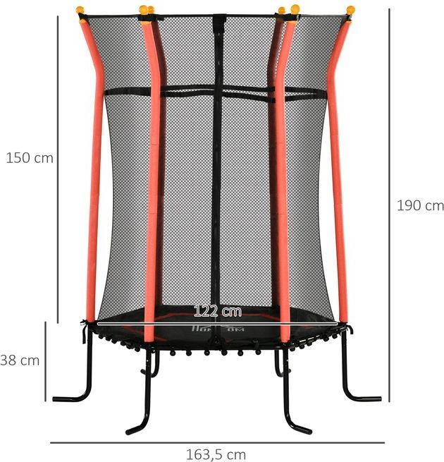 Image du produit Swisshandel24 Kinder Trampolin Ø163,5 cm, Indoor Trampolin, Kindertrampolin bis 50 kg Rot (163.50 cm)