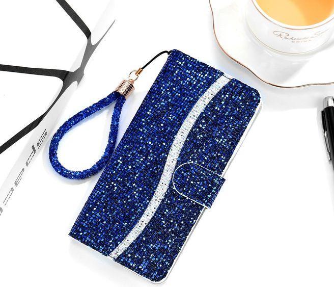 Produktbild MU Style Leder Glitzerhülle mit Streifen (Apple iPhone 7, Apple iPhone 8, Apple iPhone SE (2nd Gen), Apple iPhone SE (3rd Gen))