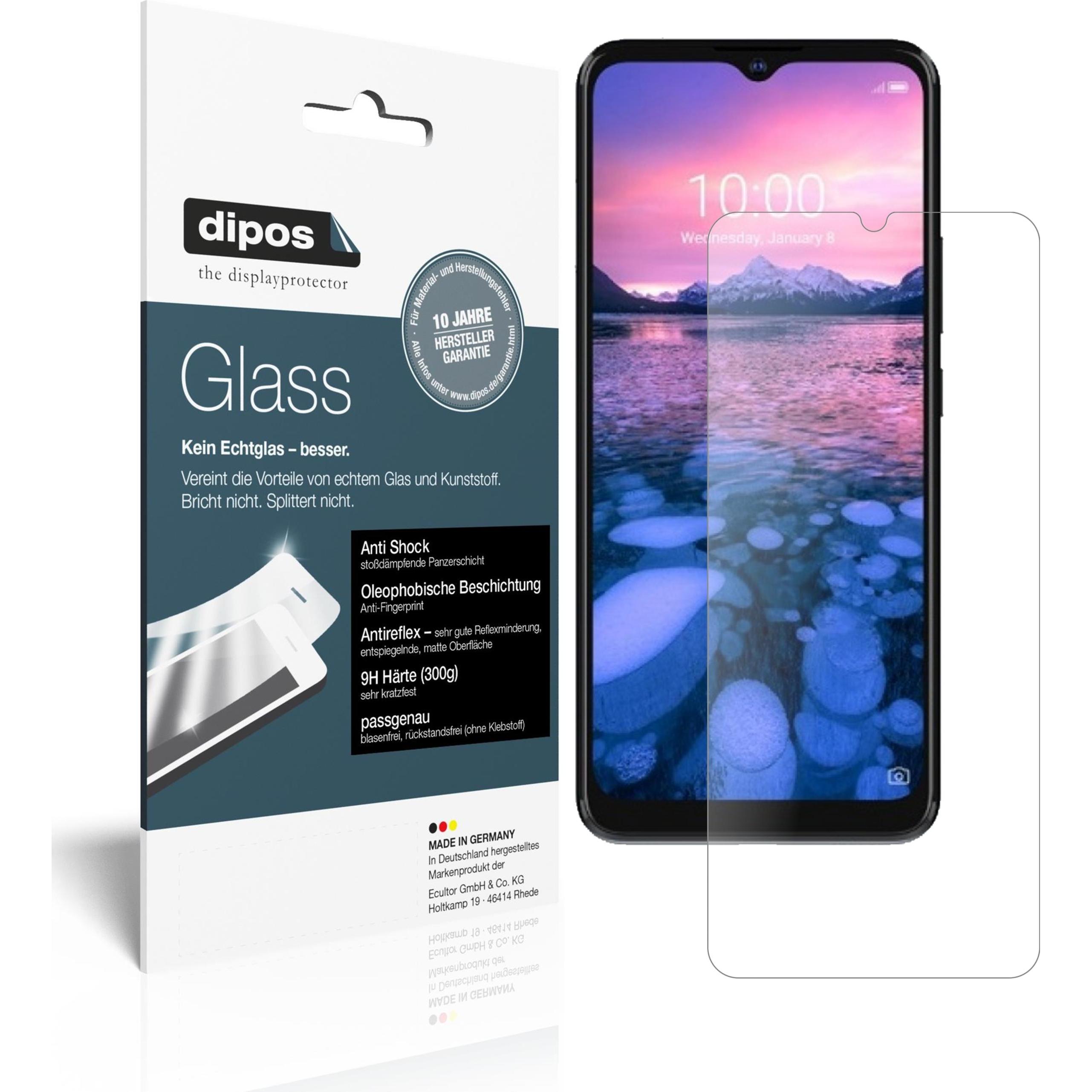 Dipos Displayschutz Anti-Shock (2 Stück, ZTE Blade 20 5G), Smartphone Schutzfolie, Transparent