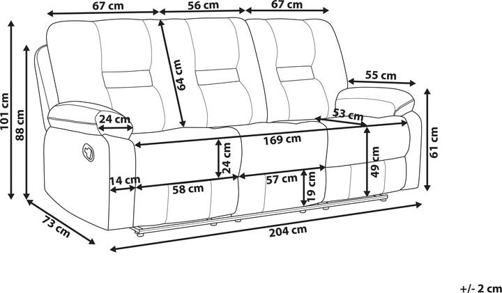 Produktbild Beliani Bergen (3-Sitzer)
