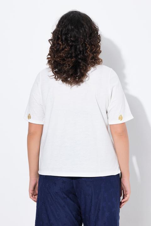 Produktbild Ulla Popken T-Shirt, Tunnelzug, Palmen, Herzausschnitt, Halbarm (56)