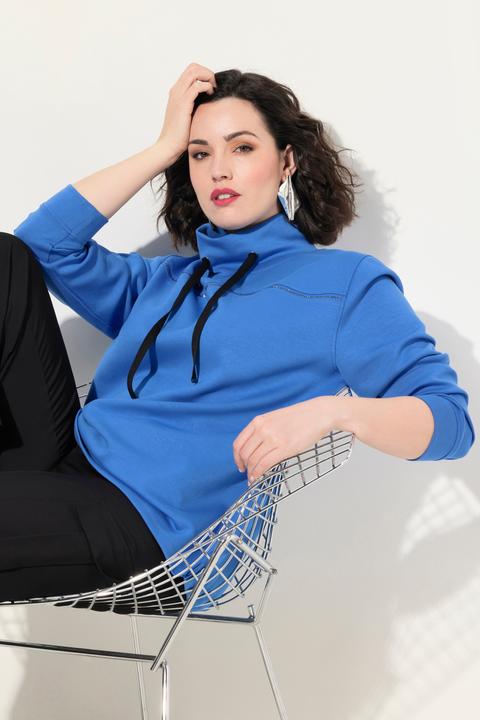 Produktbild Ulla Popken Sweatshirt, Ziersteine, Classic, Stehkragen, 3/4-Arm (50, 52)