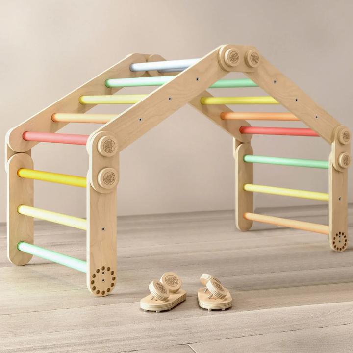 Produktbild Montessori Flexi-Klettergerüst - Set M mit Rutsche - Hell - ® Sport&Gym