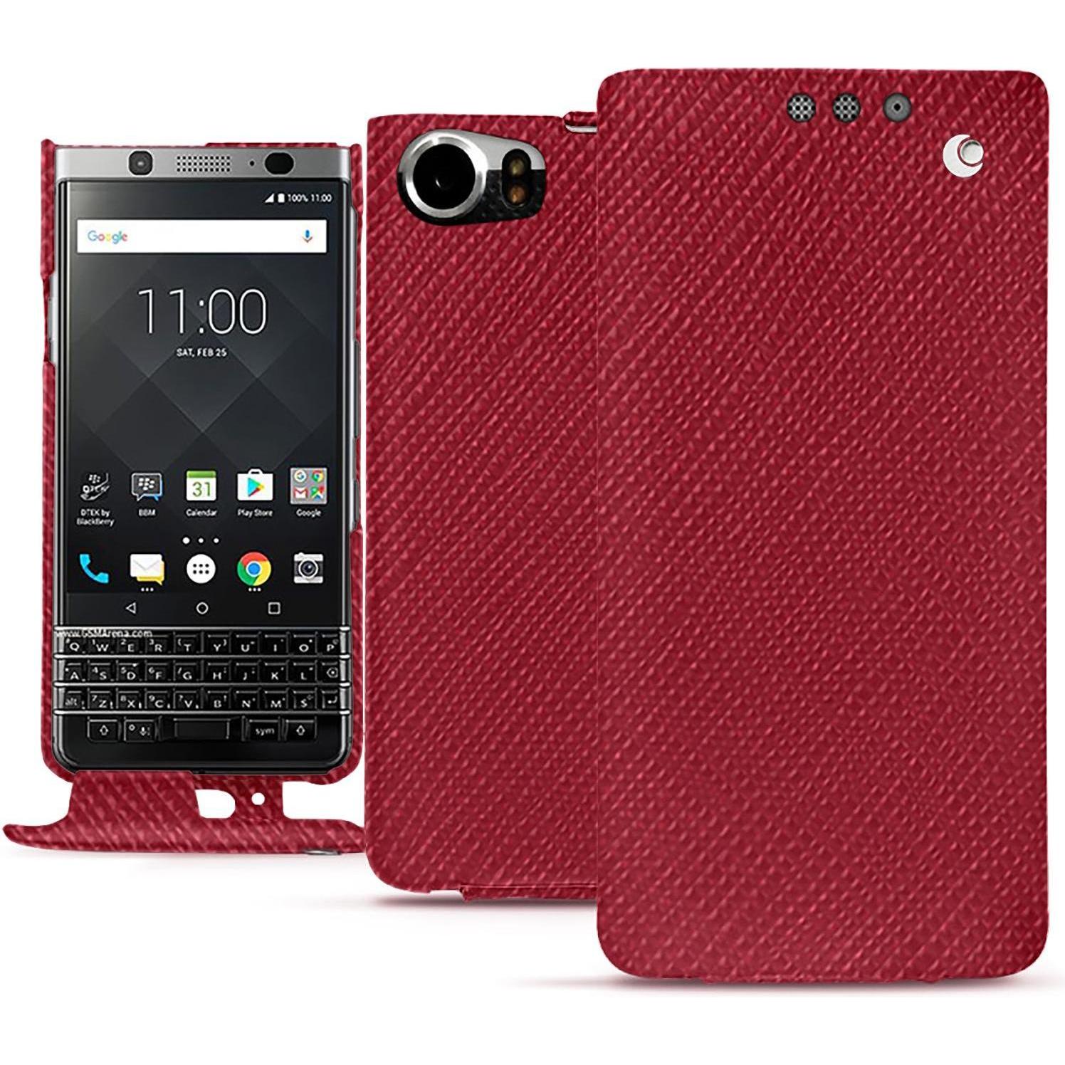 Noreve Lederschutzhülle vertikal (Blackberry KEYone), Smartphone Hülle, Rot