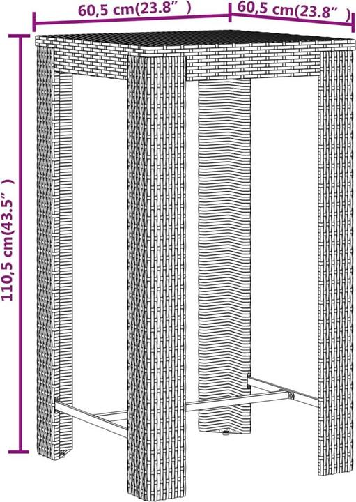 Produktbild vidaXL Gartenbar Set (60.50 x 60.50 x 110.50 cm)