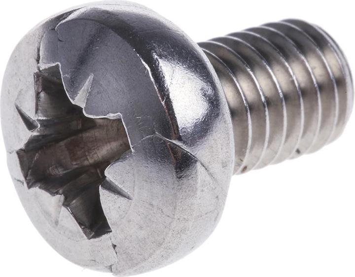 Produktbild RS PRO Schrauben Linsenkopf A4 Kreuz M6x10mm