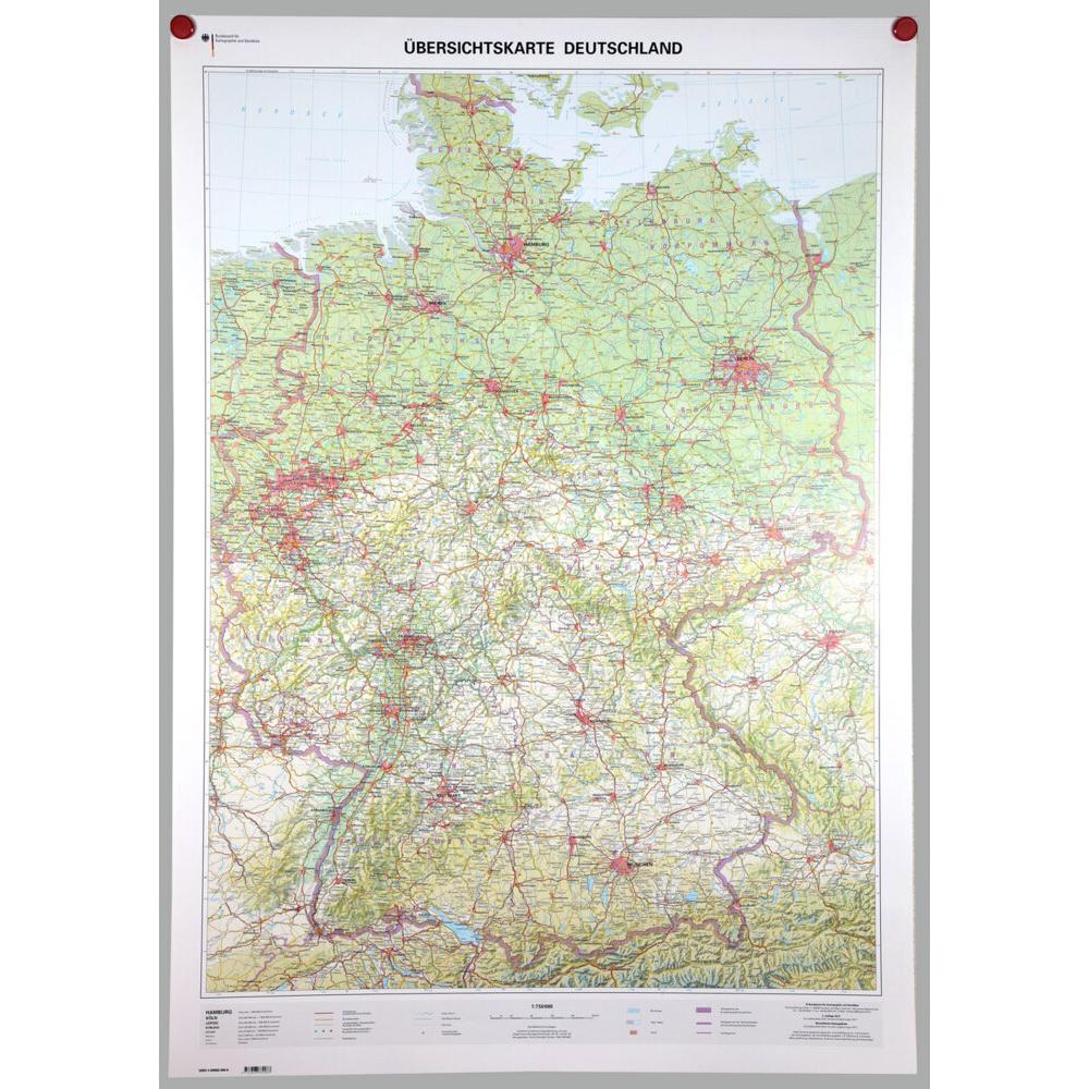 Übersichtskrte Deutschl..1:750000 plano, Landkarte
