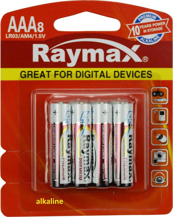 Produktbild Raymax Batterie AAA Mini Penlite LR03 8 Stück Alka (8 Stk., AAA)