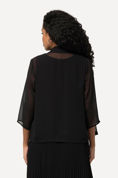 Produktbild Ulla Popken Chiffonjacke, Oversized, Schalkragen, 3/4-Arm (42, 44)