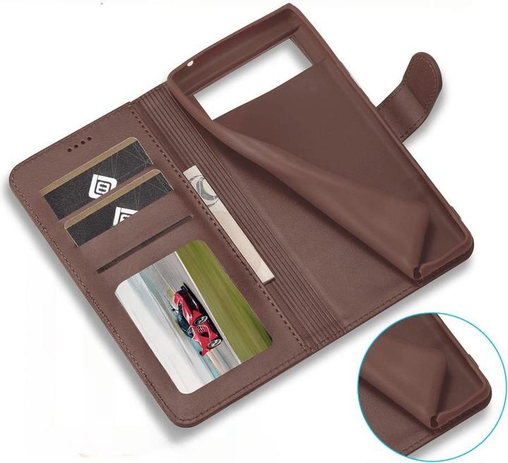 Image du produit LC.Imeeke Google Pixel 8 - Etui en cuir marron foncé (Google Pixel 8)