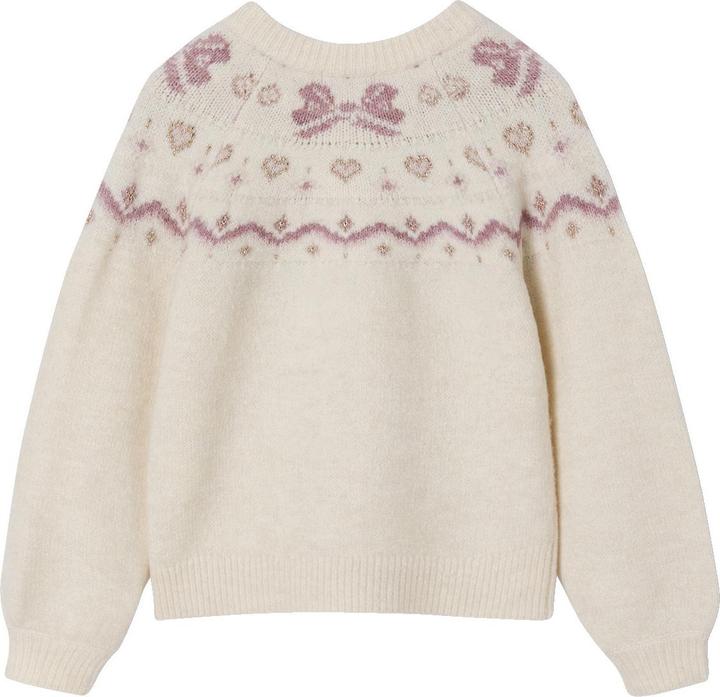 Produktbild Vertbaudet Weihnachts-Strickjacke mit Jacquardmuster und Glitzerdetails, Mädchen (110)