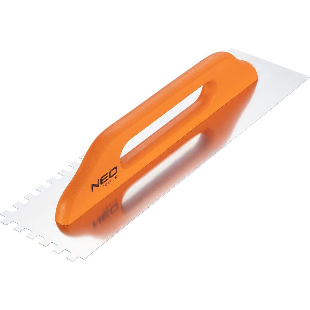Neo Tools, Kelle + Spachtel, spatula with teeth 480x128mm tooth 10x10x10mm wooden handle (50-183)