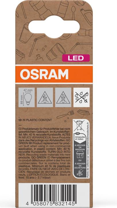 Productafbeelding Osram LED Pcr Lampen Met Klassieke P (E14, 7.50 W, 806 lm, 6 x, F)