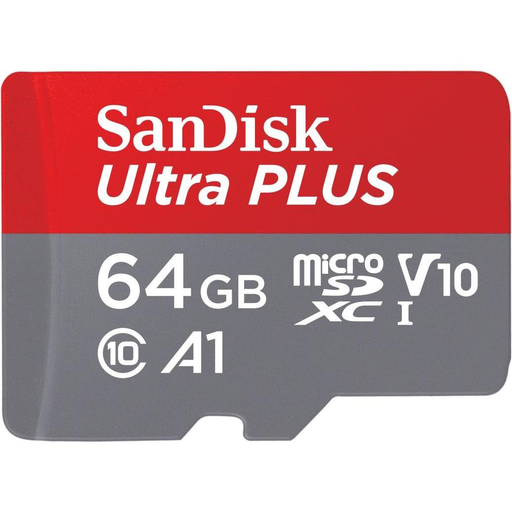 Sandisk Ultra Plus Usd 64Gb (64 Gb, Microsdxc, U1, Uhs-I), Scheda Di Memoria