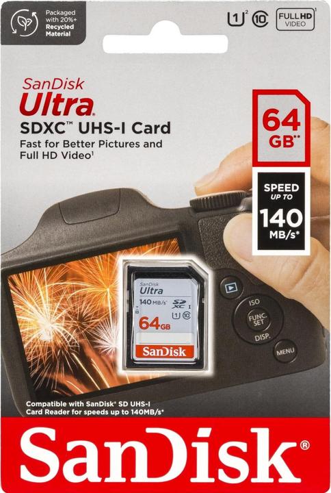 Productafbeelding SanDisk Ultra SDXC /s (64 GB, SDXC, U1, UHS-I)