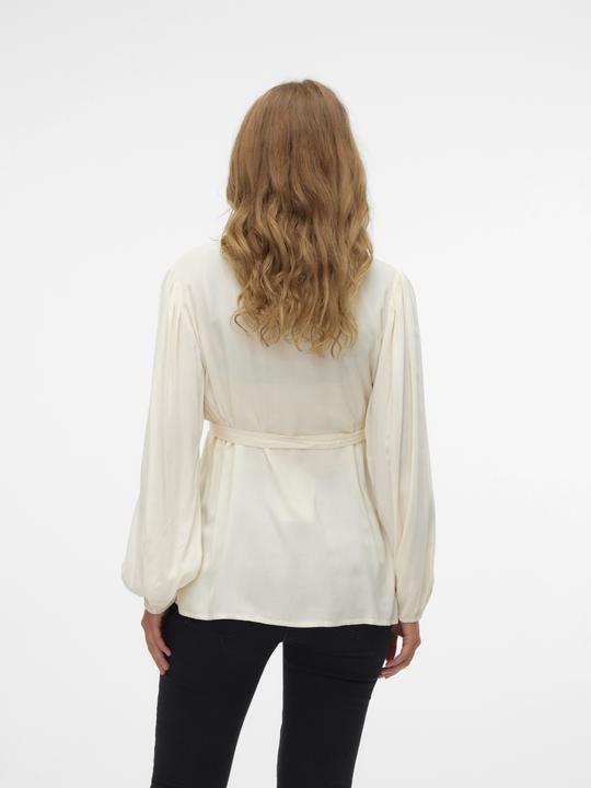 Produktbild Mamalicious Normal geschnitten Mandarin Kragen Ärmelbündchen mit Knopf Ballonärmel Top Bluse (M)