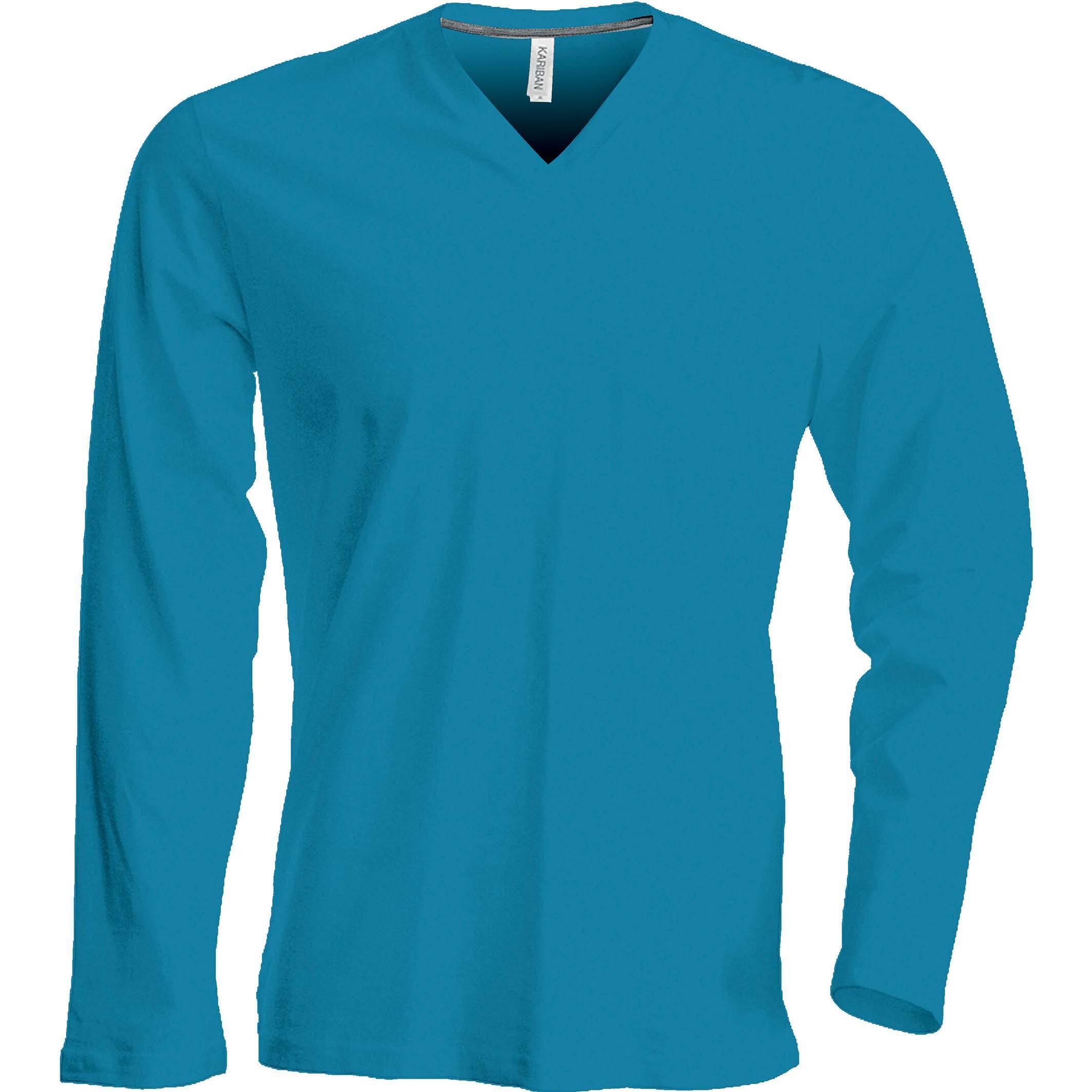 Thumbnail - Kariban, Herren, Shirt, Col V manches longues, Violett, (XXL)