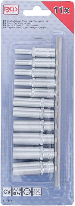 Produktbild BGS Steckschlüssel-Einsatz-Satz (6 mm, 12 mm, 5.5 mm, 10 mm, 7 mm, 11 mm, 5 mm, 8 mm, 9 mm, 13 mm, 4 mm)