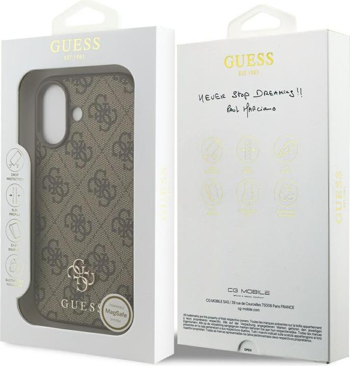 Produktbild Guess - 4G Small and Classic Logo MagSafe (GUHMP17SP4SM4MW) - iPhone 17 - Brown (Apple iPhone 17)