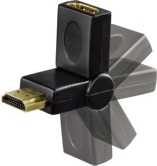 Image du produit Hama Compact Adapter HDMI Plug - HDMI Socket, swivelling, black (HDMI)