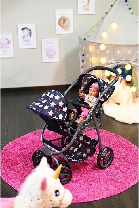 Image du produit Knorrtoys Zwillingspuppenwagen Milo - "star blue pink"