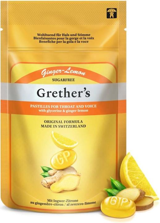 Actual product image Grethers Ginger Lemon Pastilles without sugar 110g (1 Piece)