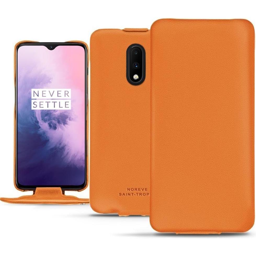 Noreve Lederschutzhülle vertikal (OnePlus 7), Smartphone Hülle, Orange