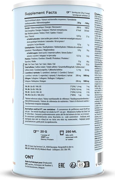 Valeurs nutritives et ingrédients Easy Body Protéine maigre (Café glacé, 1 pcs, 450 g)