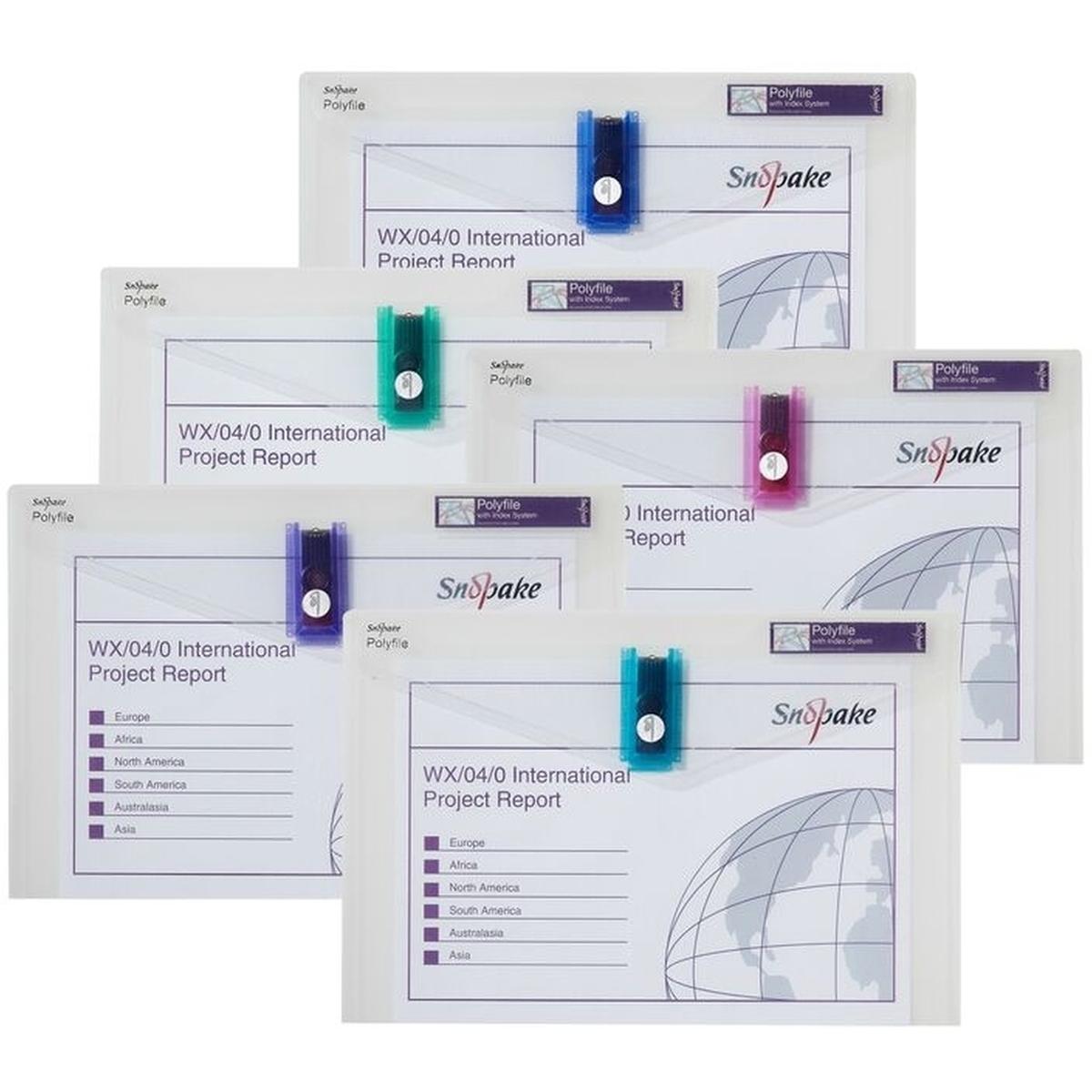 Snopake, Mappe, Dokumententasche mit USB-Halter Foolscap 35,5x24cm electra farbig sortiert (1 x)
