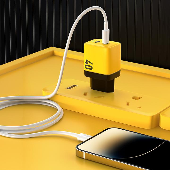 Actual product image Wekome Mains charger 2xUSB-C Super Fast Charger GaN (40 W)