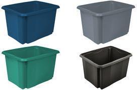 Actual product image keeeper Storage box ""emil eco"", 30 litres, graphite Colour: eco-grey, swivel/stacking box, made of 100% (30 l)