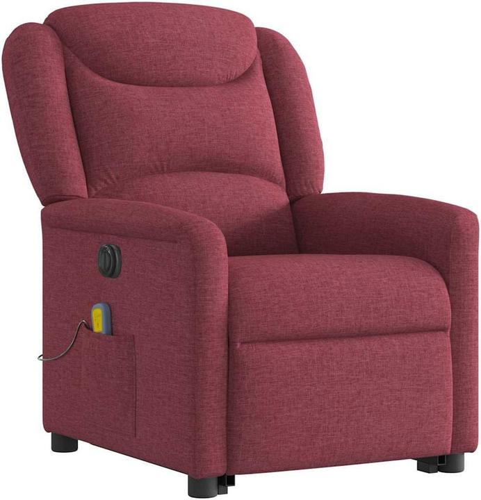 Actual product image VidaXL Electric massage chair with stand-up aid wine red fabric