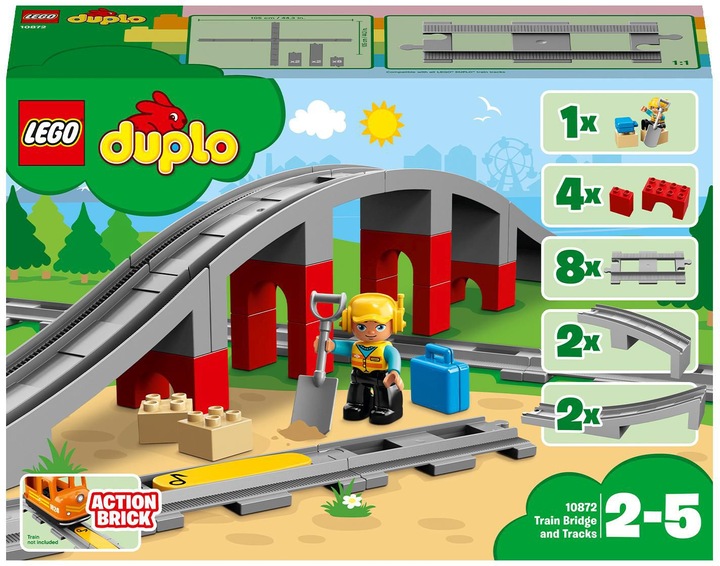 Actual product image LEGO Railway bridge and rails (10872)