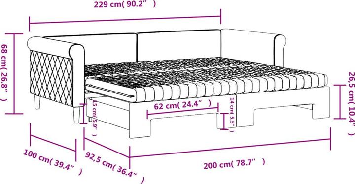 Produktbild VidaXL Tagesbett (90 x 200 cm)