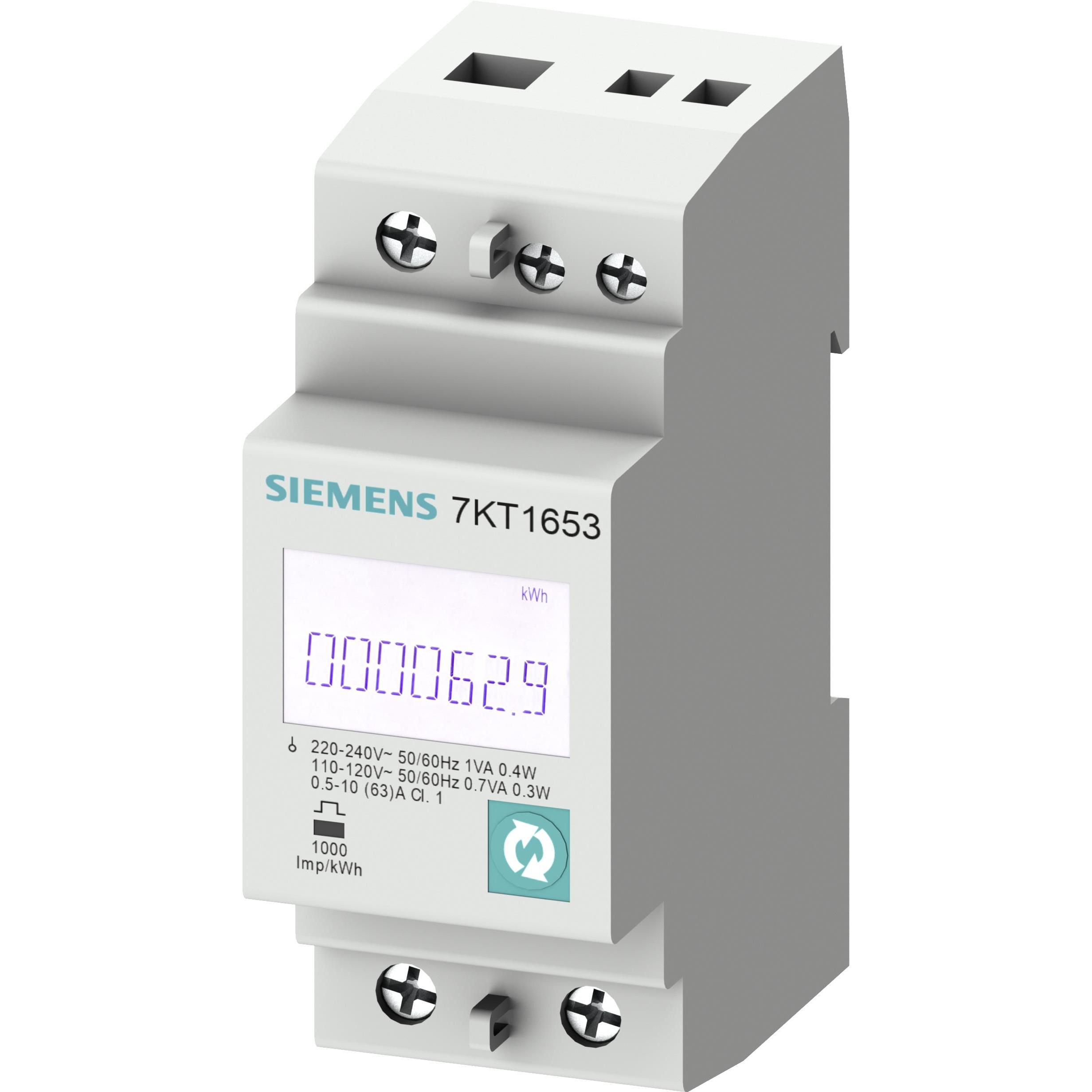 Siemens, Energiemessgerät, PAC1600: 1 phasig 63A, Modbus, MID