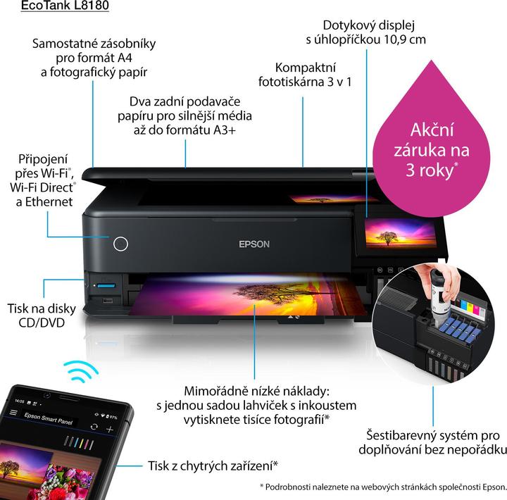 Image du produit Epson EcoTank L8180 (Réservoir d'encre)