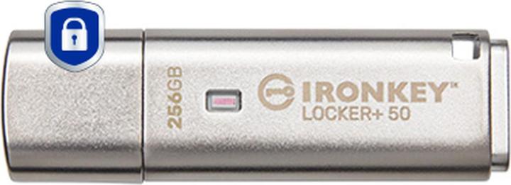 Actual product image Kingston 256GB USB 3.2 IRONKEY LOCKER+50 (256 GB, USB-A)