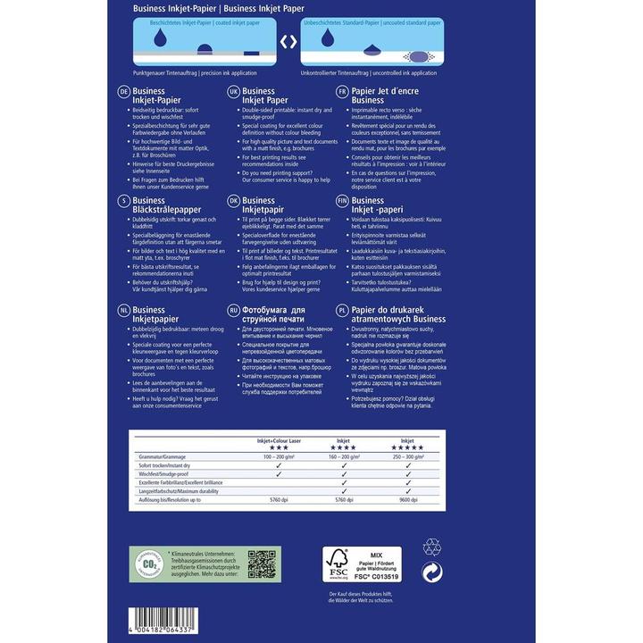 Actual product image Avery Business inkjet paper (200 g/m², A4, 50 x)