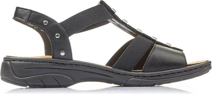 Actual product image Granna Black leather Roman sandals Rieker W 64580 (40)