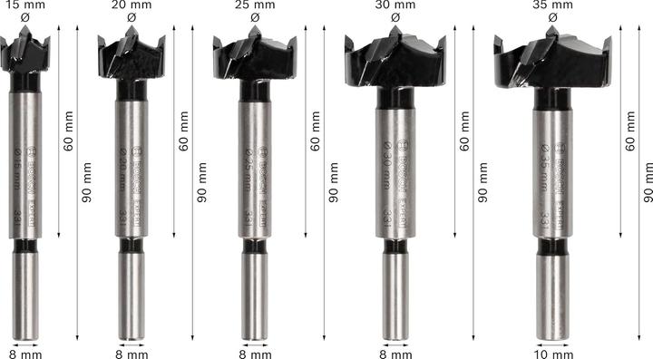 Immagine prodotto Wera Scharnierlochbohrer EXPERT Laminate 2608901844 VE5 (15, 20, 25, 30, 35)
