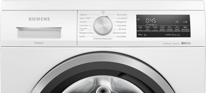 Produktbild Siemens iQ500, washing machine, frontloader fullsize, 8 kg, 1400 rpm, WU14UT71 (8 kg, Links)