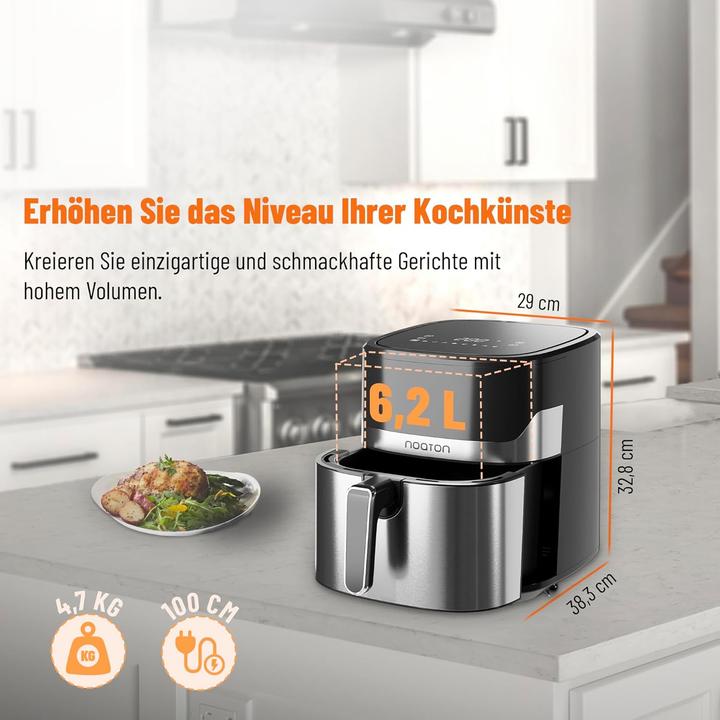 Immagine prodotto Noaton Heissluftfritteuse mit Touchscreen, 8 Programme, 6,2 L