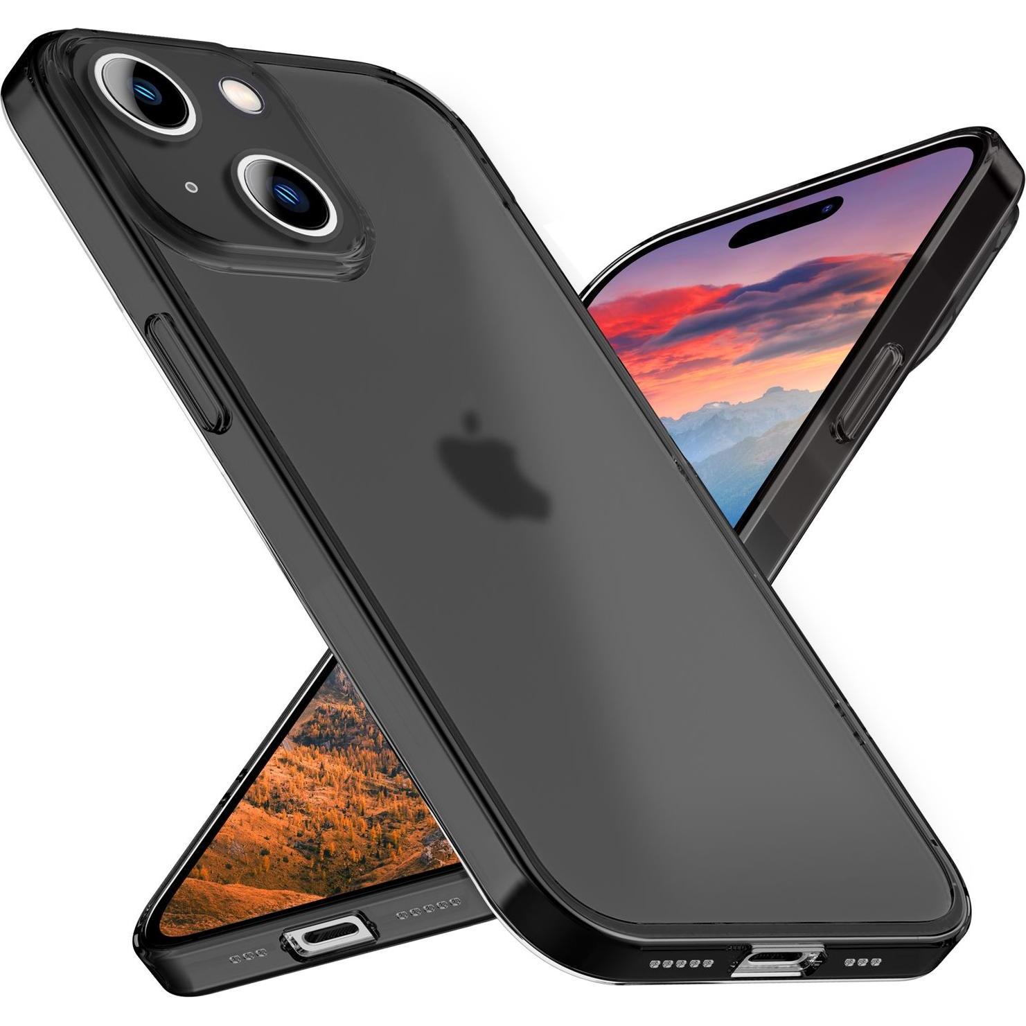 Nalia Extrem Dünnes 0,3mm Mattes Hardcase (Apple iPhone 15), Smartphone Hülle, Schwarz