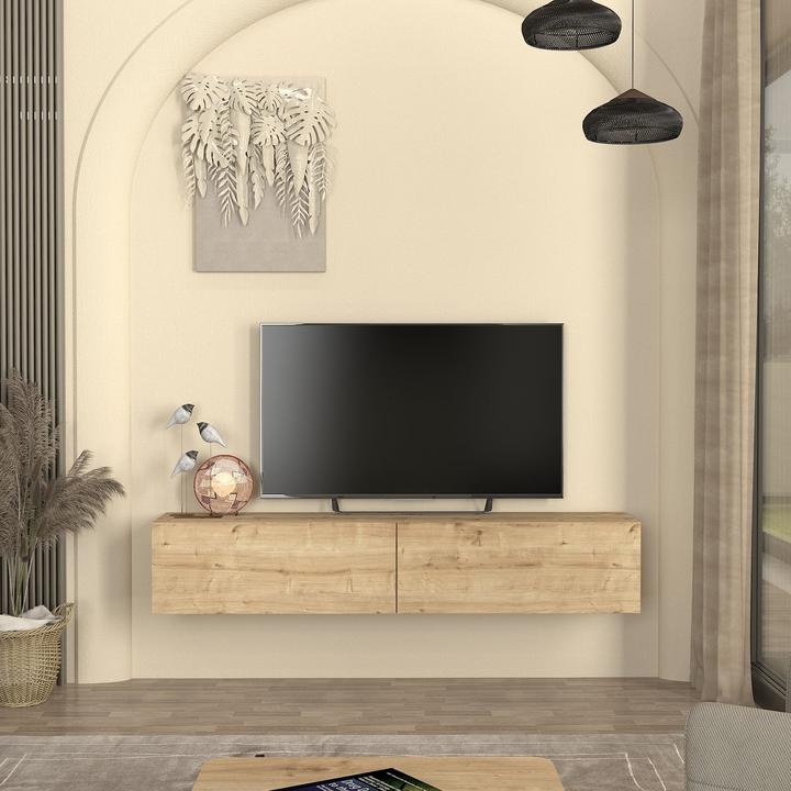 Produktbild En.Casa TV-Lowboard hängend Nolven 160x32x30 cm Eicheoptik (160 x 31.50 x 30 cm)