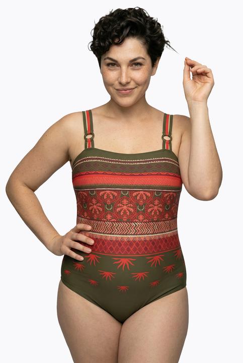 Produktbild Ulla Popken Badeanzug, Boho-Muster, Softcups, recycelt (48)