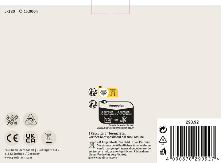 Produktbild Paulmann Allgebrauchslampe 3er Set (E27, 9 W, 1055 lm, 1 x, E)