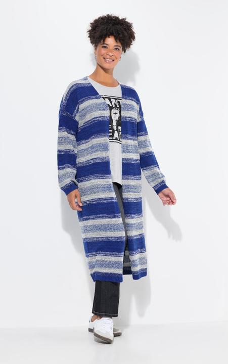 Image du produit Janet & Joyce Strickjacke, extra lang, offene Form, Blockstreifen (50, 52)