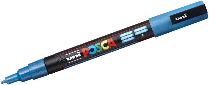 Actual product image Posca Marker PC-3M round tip (Glitter Light blue, 1.30 mm, 1 x)